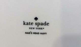 Kate Spade Lenox Nag’s Head White Navy 4 Dinner Plates 11.  5” 29.  2cm 2
