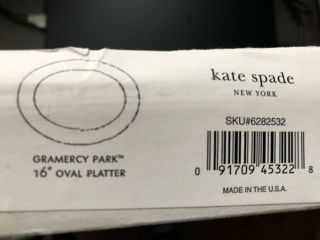 Kate Spade Gramercy Park 16” Oval Serving Platter. 2