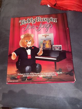 1986 Wow World Of Wonder Teddy Ruxpin Love Songs Tape,  Book & Tuxedo