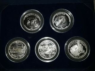 1981 Bunker Hill Silver Medallion Series 1 - Oz Bu Silver.  999 Set W/ Case