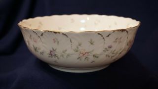 Mikasa Remembrance China 9 " Serving Vegetable Bowl Floral Pattern W/ Gold Edge