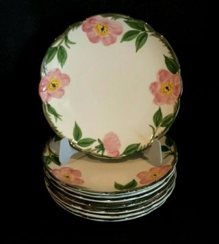 Set Of 8 Franciscan Desert Rose Plates Dessert Salad Bread Plate Vintage 7 1/4 "