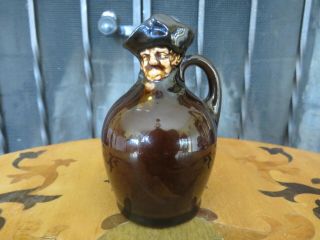 Royal Doulton Kingsware Modelled Head Miniature Whisky Jug Flask (c.  1910s)