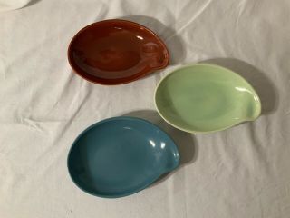 3 Eva Zeisel Town & Country Red Wing 9” Relish / Small Serving Bowls