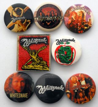 Whitesnake Badges 8 X Vintage Pin Badges David Coverdale Metal