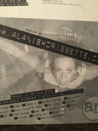Alanis Morrissette Fan Club News Flyer Supposed Former Infatuation Junkie Info
