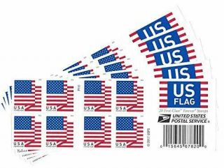 100 Usps Forever Stamps - 5 Books - Random Assorted Flag Designs