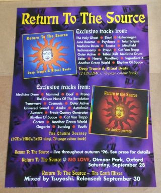 Return To The Source.  Trance.  Poster.  Album Advert.  Rare.  Uk Post