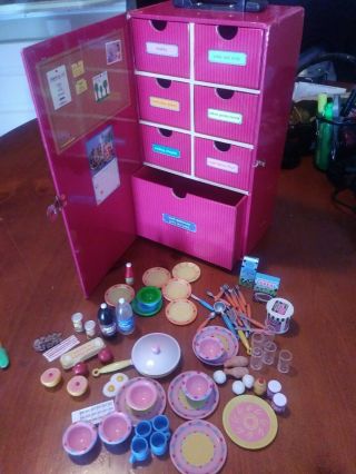 Kitchen Littles Tyco Barbie Doll Pantry W Over 60 Accessories 1996