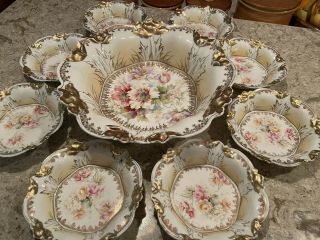 Antique Rs Germany Marked Berry Bowl Set