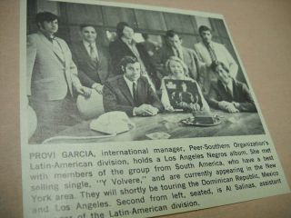 Los Angeles Negros From South America 1971 Music Biz Promo Pic With Text