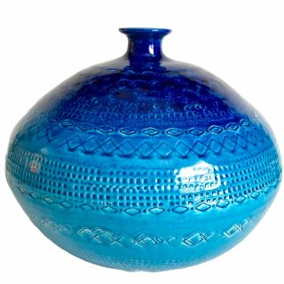 Tadinate Vase 12” Art Pottery Rimini Blu Blue Large Vtg Mid Century Italy 10lbs