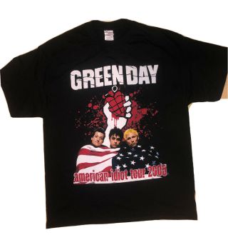 Green Day American Idiot Tour 2005 Black Tee Size Large