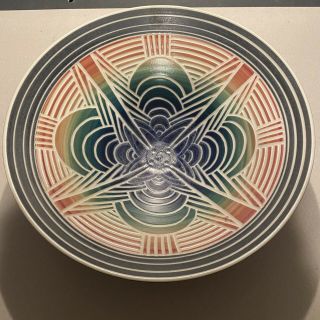 Wayne Bates Studio Art Pottery Bowl Multicolored Porcelain Delicate Bowl Unique