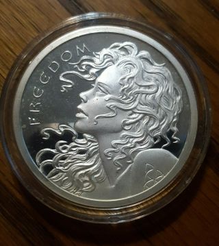2013 Freedom Girl 2oz.  999 Silver Bullet Shield Proof Medallion Round Vf - Sb1308