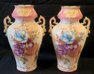 Huge Perfect,  Porcelain Royal Bonn,  Germany Mantel Vases