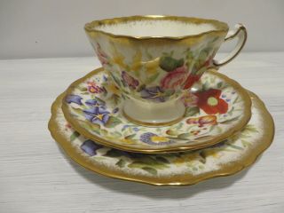 Vintage Hammersley Queen Anne Tea Cup Trio,  Cup Saucer And Underplate,  England