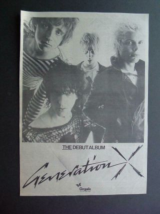 1978 - Generation X - Poster Size Full Page Press Advert - Billy Idol