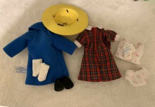 Madeline’s Friend Nona’s School Uniform: Dress,  Blue Coat,  Yellow Hat,  Black MJs 2