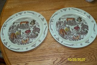 2 Vernon Kilns Pottery Frontier Days Dinner Plates