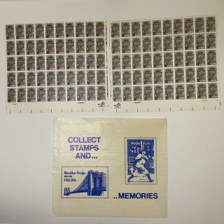 Smokey The Bear (1984) - 2 Full Sheets Of 50 Vintage Postage Stamps W/ Envelope