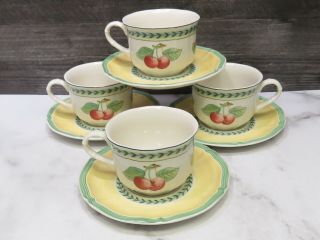 Villeroy & Boch French Garden Fleurence Breakfast Cup And Saucer - Set Of (4) Four
