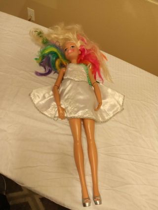 Barbie 28 " Rainbow Sparkle Jointed Mattel Doll Blonde Hair 2013