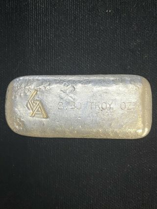 Golden Analytical Ga 2.  3 Oz.  999 Silver Poured Bar 2 Oz