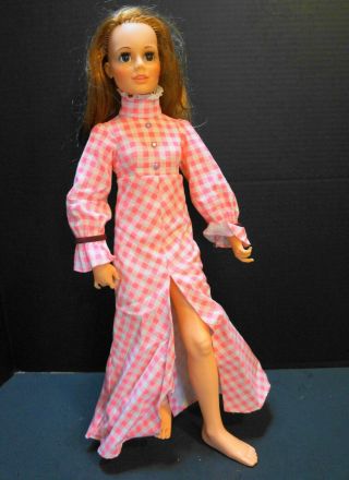 Ideal Toys Doll Harmony 1972 Red Hair Pink Dress 21 "