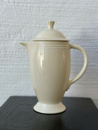 Vintage Fiesta Fiestaware Coffee Pot With Lid Ivory Glaze