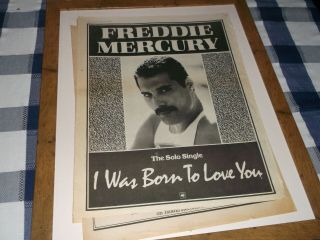 Queen,  Freddie Mercury I Was Born To Love You Sin Release Poster 1985 Framing
