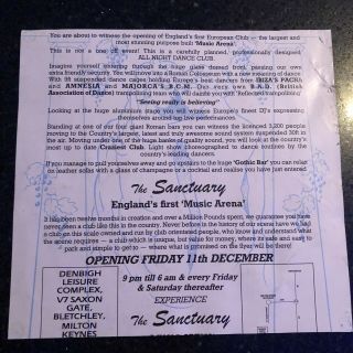 sanctuary rave flyer opening 11.  12.  92 2