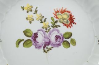 18th Century Royal Vienna Hand Painted Purple Red Yellow Floral & Gold Plate C 2