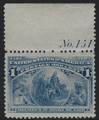 Us Stamps - Scott 230 - 1c Columbian - Plate Single - Mnh (a - 512)