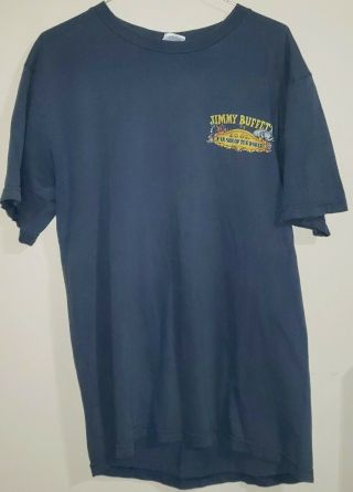 Jimmy Buffett 2002 Far Side Of The World Faded Blue Tour Concert T - Shirt Size L