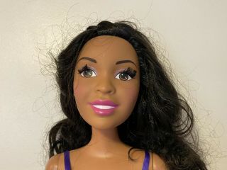 African American Barbie with Purple Dress,  28 Inches Tall,  Just Play Mattel 2