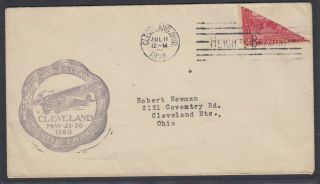 Us Sc 618 - 1928 Diagonal Bisect On Exhibition Cover To Cleveland O,  W/ Aps Cert