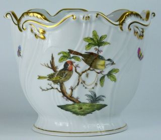 Herend Planter In Porcelain Hand - Painted Rothschild Bird And Signed Herend