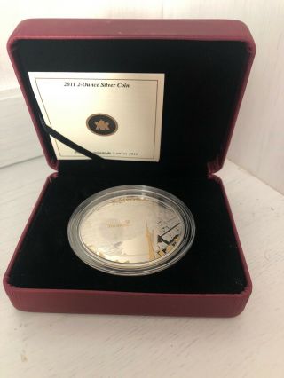 2011 Canadian $25 Toronto City Map 2 Oz Fine Silver & Gold - Plated Coin
