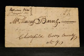 York: Mechanicsville 1819 Stampless Cover,  Fancy Ms,  Saratoga Co