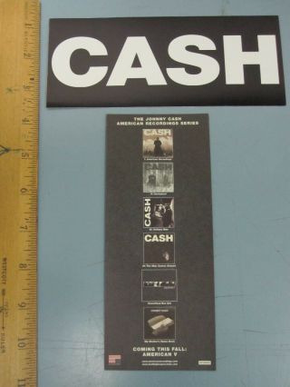 Johnny Cash 2003 American Recordings Promotional Sticker Old Stock Flawless