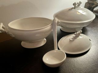 John Maddock & Sons Royal Semi Porcelain Antique Vegetable Bowl And Soup Tureen