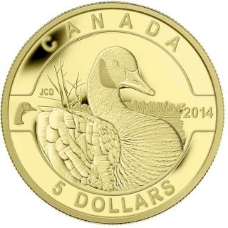 Canada Goose - 2014 Canada $5 Pure Gold Coin 1/10 Oz.