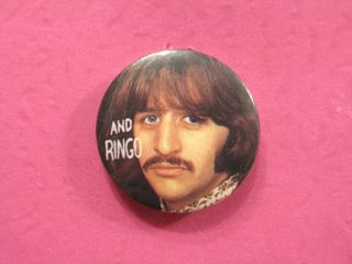 Ringo Starr The Beatles Vintage Button Badge Pin Uk Import