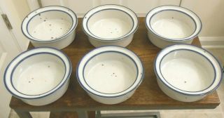 Set Of 6 Dansk Blue Mist 6 " Cereal Soup Straight Edge Bowls