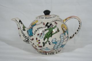 Rare Vintage Paul Cardew 1998 Large Classic Alice In Wonderland Teapot