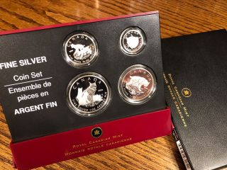 2005 Rcm Fine Silver 4 Coin Proof Set - Lynx Royal Canadian Rare Collectors