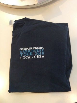 Nickelback Dark Horse Tour Concert Local Crew Black T - Shirt 2010 Pre - Owned Xl