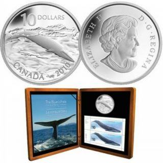 The Blue Whale - 2010 Canada $10 Sterling Silver Coin & Stamp Set