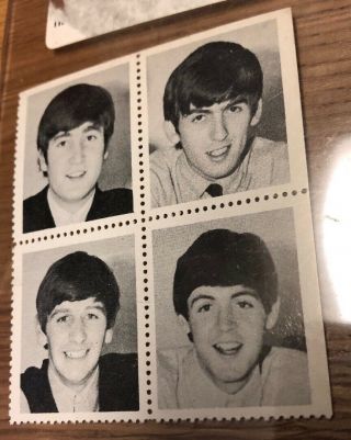 The Beatles 1964 Black & White Photo Stamp Set 4 Fab Vintage See